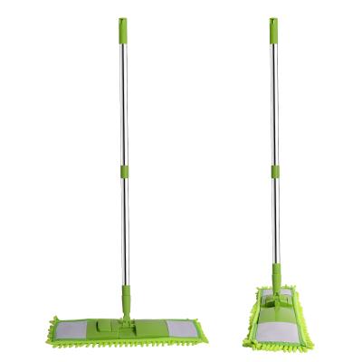 China Cheap and Good Clean Microfiber Viable Flat Mops for Floor Polyester Cloth Chenille Cleaning Mop for sale