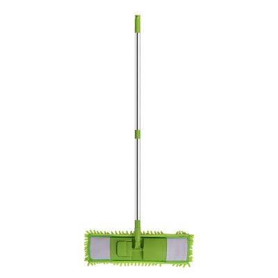 China 2021new Sustainable Plastic Microfiber Floor Cleaner Chenille Mopping Mop For Indoor Cleaning for sale