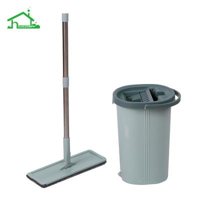 China NEW Sustainable Microfiber Cleaning Water Squeeze Mop Bucket With Wet Dry Mop Home Flat Fast Clean Mop for sale