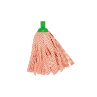 China Sustainable Plastic Round Nonwoven Round Head Mop Screw Broom Cotton Main Broom for sale