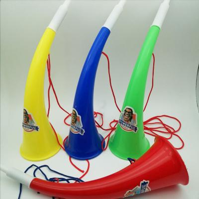 China Premium Plastic One Two Loud Sound Maker Fans Horn Three Section Soccer Fan Viking Horn With Custom CMYK Printing Logo for sale