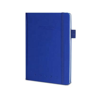 China Custom Erasable Waterproof Blue Leather Student Notebook With Pocket Hardcover Notebook Cover Diary Office Diary Planner Note Book Stone Paper Stone Paper for sale