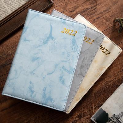 China Low MOQ Personal Journal Printing School Personal Journal Printing School Gold Foil A5 Diary Planner Stone Agenda Office 2022 Leather Hardcover Notebook for sale