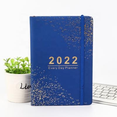 China 2022 Custom Black Reusable Notebook Diary Planner School Notebook Logo Printing A5 Leather Design Leather Business Paper Agenda Hardcover for sale