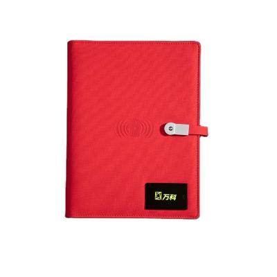 China Custom USB Instant Diary Workout Diary Organizer A5 Planner LED Logo USB Wireless Printed Agenda Business Journal Wireless Powerbank Filling Notebook for sale