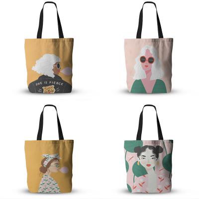 China Wholesale Eco-friendly Organic Cotton Custom Printed Tote Fashion Design Natural Cotton Heavy Duty Canvas Tote Women Bag Canvas Bag Hot Sale for sale