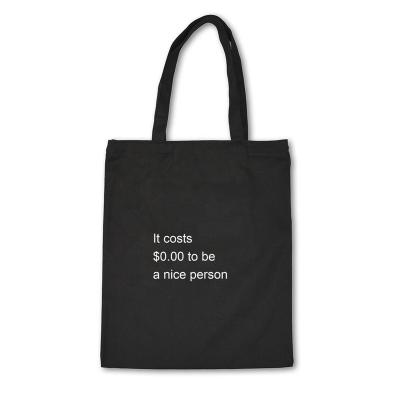 China Customized Eco-Friendly Canvas Tote Bags Black Handle Cotton Reusable Bags Customer Logo Women Canvas Tote Cheap Canvas Shopping Bag With Logo for sale