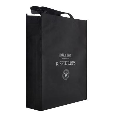 China Customized Luxury Reusable Sewing Black Nonwoven Nonwoven Fabric Eco-friendly Tote Ecobag Shopping Packaging Bag PP Bags With Custom Logo for sale