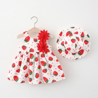 China New Print Bow Print Suspender Soft Breathable Skirt Summer Sleeveless Dress For Babies Dresses 2021 Summer Dress for sale