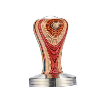 China Sustainable New Fashion OEM 2021 Handle Coffee Tamper 51/58mm Size Colorful Wooden Espresso Tampers Bartender Accessories for sale