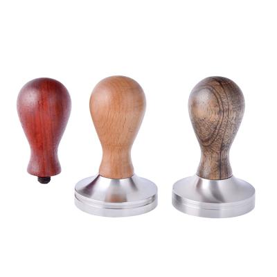 China Sustainable Espresso Bartender Tools 51 Mm Wooden Handle Coffee Tamper for sale