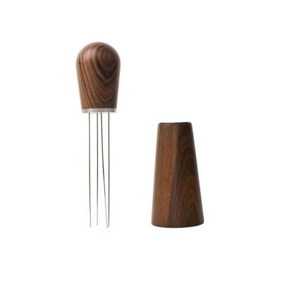 China New Design Business Top Selling Wooden Handle Coffee Needle Dispenser Needle Tamper Coffee Accessories for sale