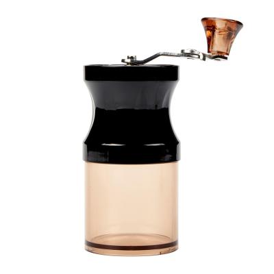 China Viable New Design Manual Coffee Bean Hand Grinder House Adjustable Placing Burr Acrylic Coffee Grinder for sale