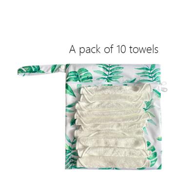 China 100% Bamboo Velvet Kid Friendly Reusable Eco-Friendly Washable Face Towels With 10 PCs Per Bag for sale