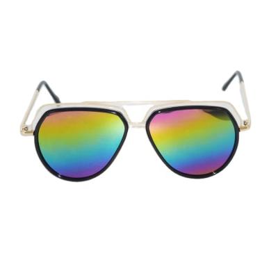 China Fashion Sunglasses Best Selling Product 2022 In USA Metal Sun Glass Logo Custom Rainbow Sunglasses Coating Mirror for sale