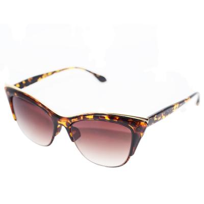 China Fashion Sunglasses Branded China Vintage Leopard Print Half Plastic Frame Name Sunglasses Cat Eye Sunglasses Cat for sale