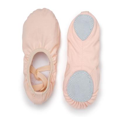 China professional quality children dance slippers canvas ballet yoga gym ballet shoes soft sole ballerina Ballet-03 for sale