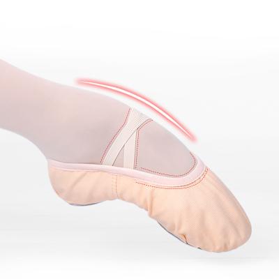 China Unique Cotton Fabric Girls Ballet Canvas Soft Ballet Dance Slippers Kids Practice Ballerina Woman Dancing Shoes for sale