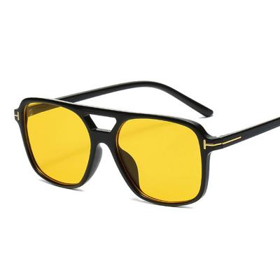 China Brand Retro Women Square Sunglasses Female Vintage Fashion Candy Black Yellow Colors Square Mirror Sunglasses for sale