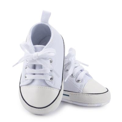 China New Classic CANVAS Canvas Sports Sneakers Baby Boy Girls First Walkers Newborn Infant Toddler Shoes Soft Unique Anti-Skid Baby Shoes for sale