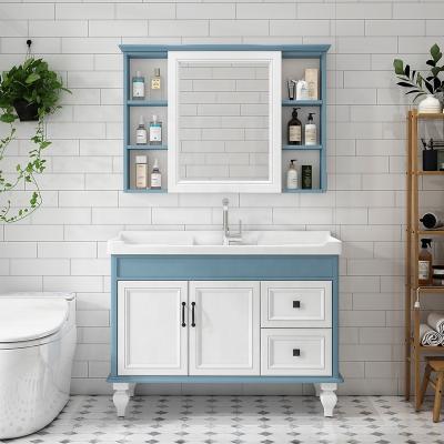 China Modern Design Bathroom Vanity Bathroom Storage Furniture PVC Environmental Friendly Bathroom Cabinet for sale