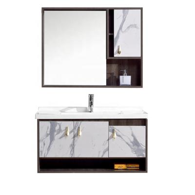 China Safe And Reliable Modern Hot Selling Bathroom Cabinet Plywood Wall Mounted Vanity With Light for sale