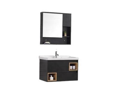 China Paintless Transitional Melamine Panel Wall Mounted Bathroom Cabinet Vanity for sale