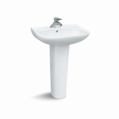 China Modern Promotional White Ceramic Pedestal Washbasin Prices Hand Wash Ceramic Bathroom Sink for sale