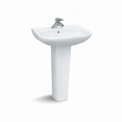 China Factory Price Sink Modern Ceramic Bathroom Vanity Elegant Hand Wash Down Pedestal Wash Basin for sale