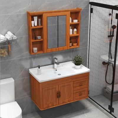 China NEW Modern Carbon Fiber Wood Vanity Sets With Ceramic Bathroom Sinks for sale