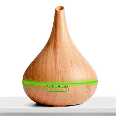 China 400ml Car Electric Ultrasonic Air Humidifier Usb Essential Oil Diffuser Wooden Grain Led Lights Diffuser For Home for sale