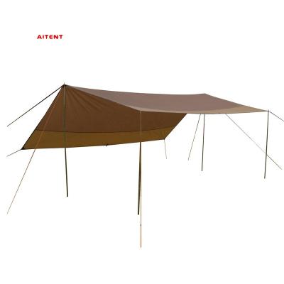 China Outdoor Sun Shelter Green Tent Beach Sun Fly Rain Tarp Snow Field Nail Camping Custom for sale