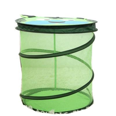 China Kids Folding Mesh Laundry Storage Sneakers Minimalist Polyester Pop Hamper for sale