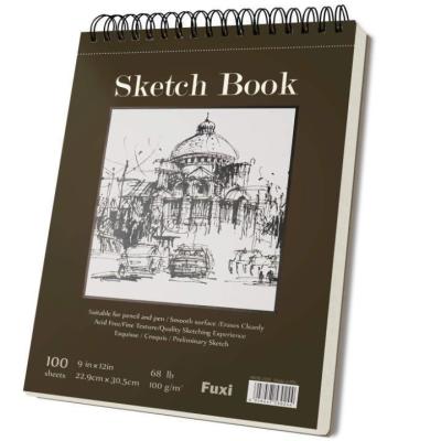 China A5 Sketch Book Pack Spiral Bound with 100 Sheets of Acid Free Drawing Paper for sale