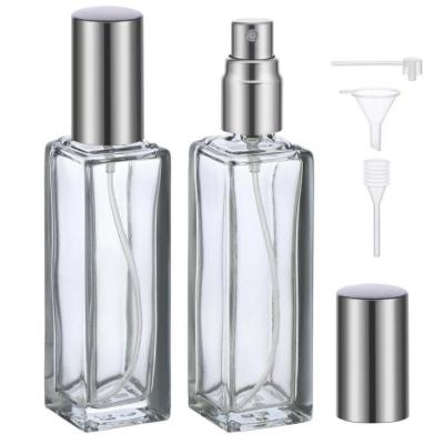 China Diversity Portable Square Empty Glass Perfume Atomizer Bottle with Spray Applicator for sale