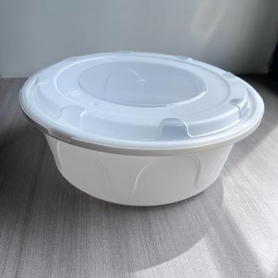 China Plastic Preservation Box Capacity 2000ml Disposable Round Porridge Bowl with Lid for sale