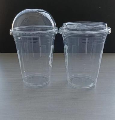 China Transparent PET Disposable Cold Drinking 16oz Plastic Cups with Custom Size and Logo for sale