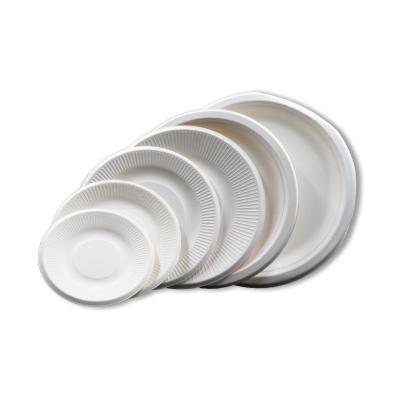 China 47.00cm * 33.00cm * 31.50cm Eco-vriendelijk 9 inch suikerriet bagasse ronde wegwerpplaat Te koop