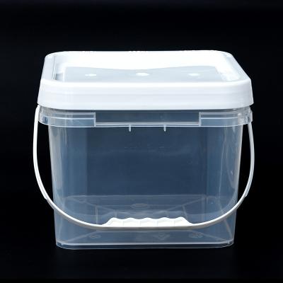 China Multi Color Portable Plastic Bucket Food Grade PP Square Bucket 100ml-6000ml for sale