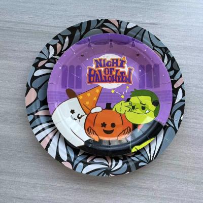 China Fiesta de Halloween Postre Papel de mesa bandeja de pastel para Halloween alimentos industriales y pastel en venta