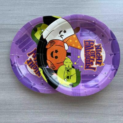 China 7inch Customizable Disposable Plates Colourful Party Plates for Birthday Party Tableware for sale