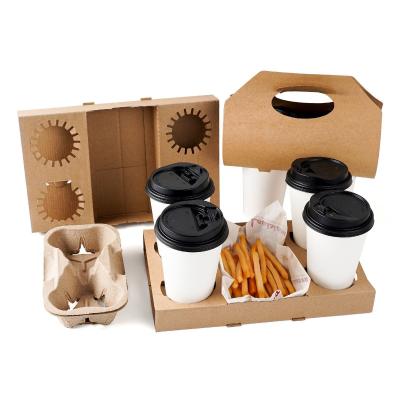 China 200*90*250 Customized Disposable Hot Drink Holder Coffee Paper Cup Takeout Cup Holder for sale