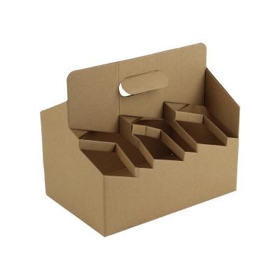 China Initial Payment Customized Disposable Kraft Paper Coffee Tea Cup Holder with Handle for sale