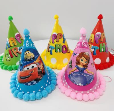 Cina Cappello di festa di compleanno per bambini di primavera con disegno di torta di cartone animato e cappello elastico per animali domestici in vendita