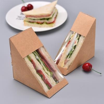 China Custom Printed Takeaway Sandwich Box for Holding Bread Burger Packaging Box Without Lid for sale