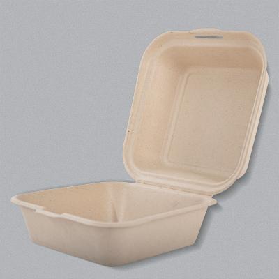 China Takeout Food Box Customized Request for 100% Compostable Disposable Bagasse Lunch Box for sale