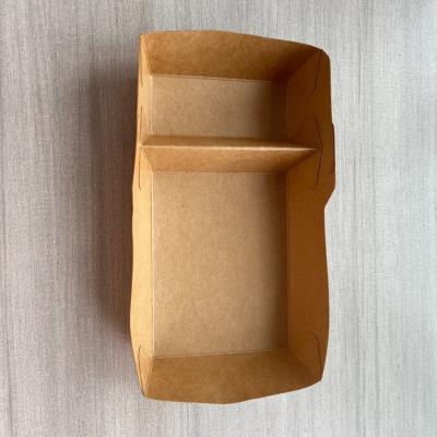 China Eco-Friendly Lunch Box Custom Disposable Kraft Paper Box for Takeaway Food Packaging for sale