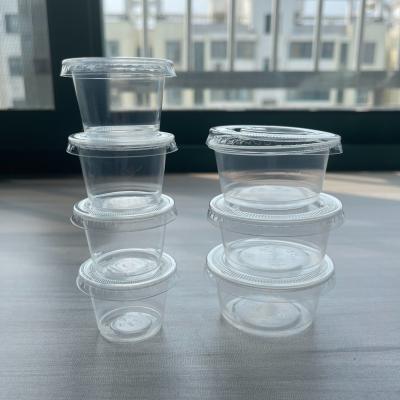 China Disposable Take Away Sauce Containers 0.75-5.5oz Plastic Sauce Cups for Full Payment for sale