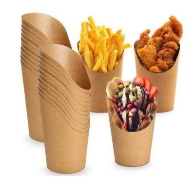 China Eco-Friendly Disposable Paper Cup for Packaging French Fries Egg Waffe Ice Cream in Bulk for sale