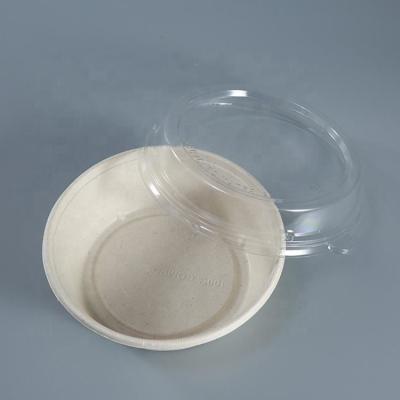 China Eco-Friendly Bagasse Pulp Soup Salad Bowl with Lid Different Sizes and Lid Options for sale